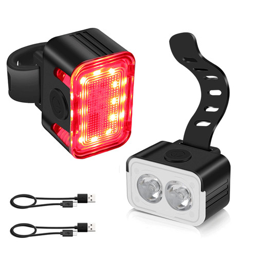 YHGSEE Bike Light, USB Rechargeable Bicycle Front Light and Back Taillight, Ultra Bright 5+6 Light Modes IPX6 Waterproof Bike LED Lights Set for Night Riding/Cycling Safety
