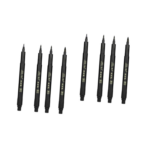 VILLCASE 8 Pcs Japanese Brush Pen Chinese Brush Pen Brush Calligraphy Lettering Pens Brush Markers Lettering Brushes Calligraphy Markers Writing Brush Calligraphy Pen Refillable