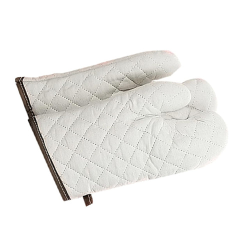 HEMOTON 2pcs Oven Mitts Microwave Gloves Pot Holders Mitts Barbecue Gloves Baking Mitts Cooking Mittens Grill Glove Grilling BBQ Mitts Cotton Oven Pot White