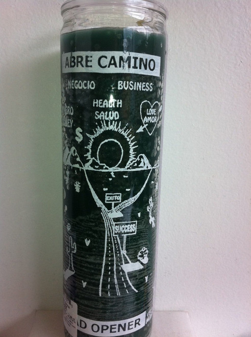 Road Opener (Abre Camino) 7 Day 1 Color Unscented Green Candle in Glass Road Opener (Abre Camino) 7 Day 1 Color Unscented Green Candle in Glass