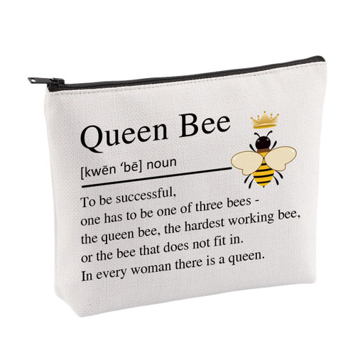 VAMSII Queen Bee Makeup Bag Queen Bee Definition Gifts Queen Bee Crown Honey Bee Lover Gifts for Beekeeper Zipper Pouch (beige) VAMSII Queen Bee Makeup Bag Queen Bee Definition Gifts Queen Bee Crown Honey Bee Lover Gifts for Beekeeper Zipper Pouch (beige)