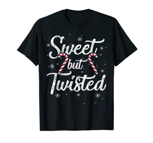 Sweet but Twisted Funny Candy Cane Christmas Mens T-Shirt