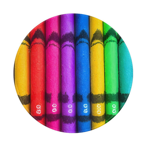 Colored Crayons 2pcs Round Mouse Pad 8in Rubber Anti-Slip Wear-Resistant Feel Comfortable Precision Lock Edge Thickening Design is Suitable for Office Game