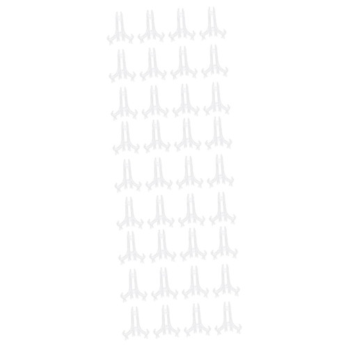 Unomor 36 Pcs Photo Frame Stand Coin Display Plate Stands for Plate Easel Acrylic Easels Photo Holder Stand Picture Stands for Display Easel Plate Stand Plastic Dishes Decorative Rack