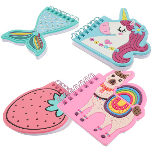 FUNOMOCYA 4Pcs Coil Notes cute pocket notebook small notebooks portable note book office memo pad alpaca note pad animal cartoon notebooks mini note books travel Notepad paper loose leaf