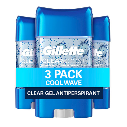Gillette Antiperspirant Deodorant for Men, Cool Wave Scent, Clear Gel Power Beads , 2.85 oz (pack of 3)
