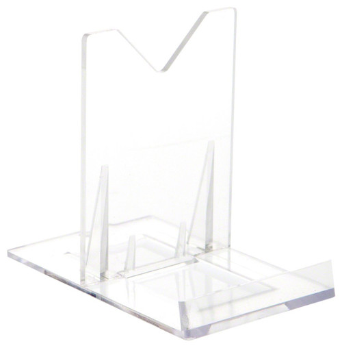Plymor Clear Acrylic Sliding-Back Adjustable Display Easel, 3.125" H x 2.25" W x 3.5" D (6 Pack)