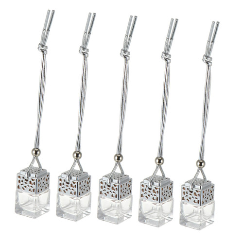 ibasenice 5pcs Perfume Hanging Empty Bottle Glass Essential Oils Ornament Hanging Perfume Car Air Freshener Bottle Car Fragrance Diffuser Aromatherapy Machine Perfume Bottle Travel