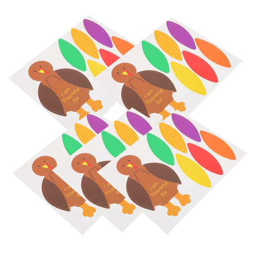 SAFIGLE 10 Pcs Turkey Material Package Make a Turkey Thanksgiving Craft Fall Stickers Thanksgiving Turkey Making Kit Festive Turkey Making Kit Turkey Fall Crafts Paper Art Child