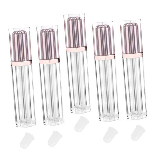 OHPHCALL 5pcs lip gloss bottle lip glaze tube Clear Lip Empty Refillable Tube lip gloss wand tubes lip gloss squeeze tubes Empty Lip Tube clear container lip balm tube cosmetic lips Acrylic