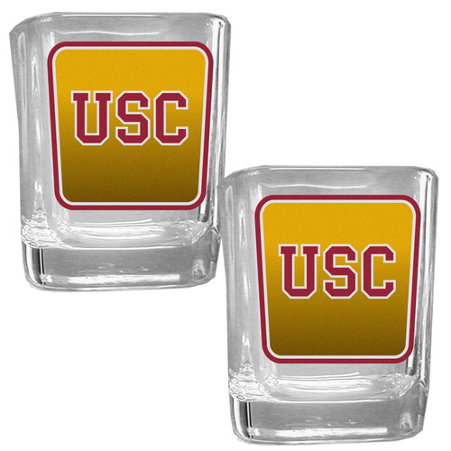 NCAA Siskiyou Sports Fan Shop USC Trojans Square Glass Shot Glass Set 2 pack Team Color NCAA Siskiyou Sports Fan Shop USC Trojans Square Glass Shot Glass Set 2 pack Team Color