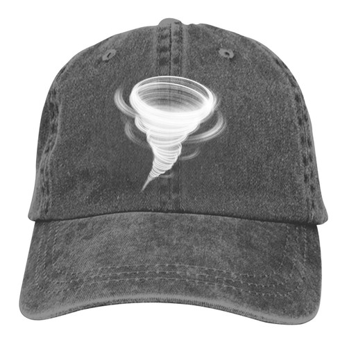 Tornado Baseball Cap Vintage Adjustable Washed Hats Twill Plain Cowboy Hats Denim Dad Hat for Men Women Boy Girl Charcoal