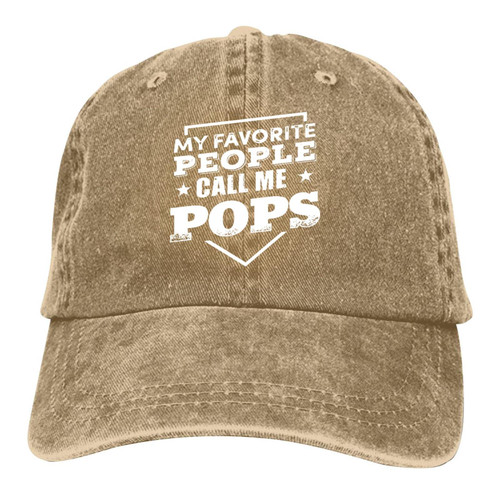 My Favorite People Call Me Pops Baseball Cap Vintage Adjustable Washed Hats Twill Plain Cowboy Hats Denim Dad Hat for Men Women Boy Girl Natural