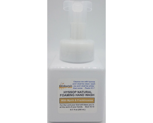 BIBLE N Beautyoils Cleanse Me with Hyssop and I Shall Be Clean Hyssop Natural Foaming Hand Wash. Hyssop Hand Soap (Frankincense/Myrrh)