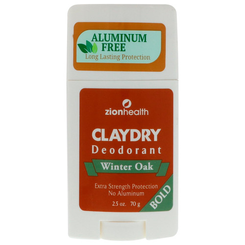 Clay Dry Silk Deodorant Winter Oak Vegan Zion Health 75 ml (2.5 oz) Stick