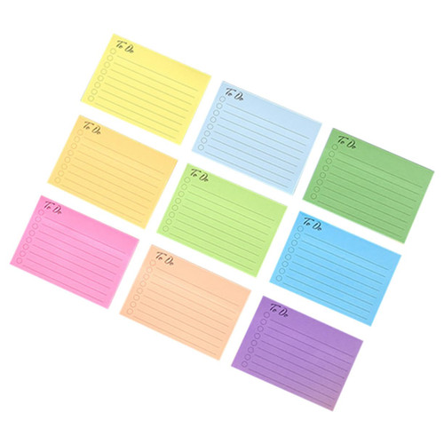 EXCEART 9 Colored Sticky Notes Sticking Power Memo Pads Memo Notes Stickers Self-Adhesive Note Sticker Self- Adhesive Note Pads Ruled Memo Pads Student Use Tearable Fluorescent Paper