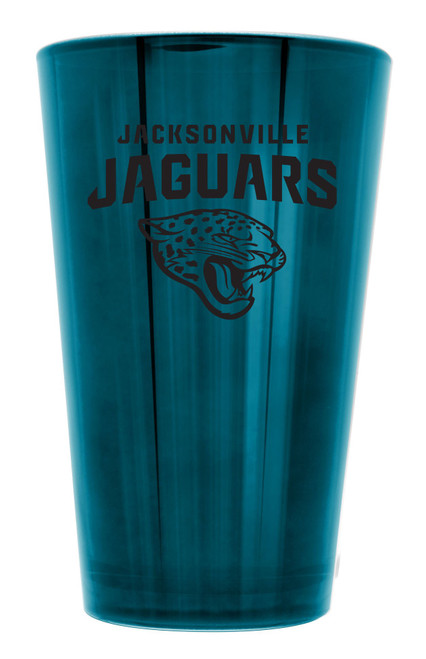 NFL Jacksonville Jaguars 16oz Glass Glacier Highball with Solid Finish NFL Jacksonville Jaguars 16oz Glass Glacier Highball with Solid Finish