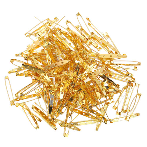 200pcs Gold Safety Pin 1.6in Length, Metal Large Safety Pins with Golden Look for Clothes Crafting Jacket, Rust Prevention, Small and Portable