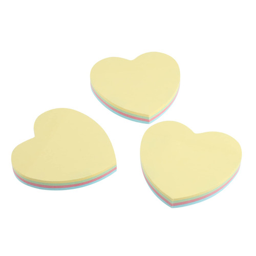 TEHAUX 6 Pcs Sticky Notepad Posted Notes Notes Heart Shaped Small Sticky Bookmark Paper Notes Heart Valentine Notepads Pink Heart Notes Alien Heart-Shaped