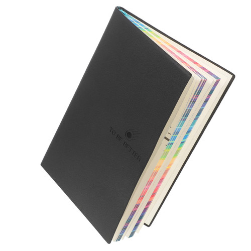 FUNOMOCYA Pocket Notebook Color Edge Notebook Office Notepad Notebooks for Work Leather Journal Notebook Leather Journal Book Pu Leather Notepad Paper Black Multi-function Notepad Notepad