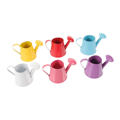 VINTORKY 6Pcs Mini Kettle Mini Flower Pot Mini pots Plants pots Indoor houseplant pots Indoor Planter pots Mini Water Kettle Mini Planter pots Indoor Plant Pot Small Watering can Iron Sheet