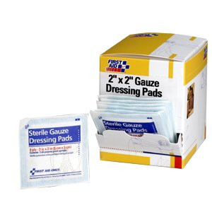 First Aid Only H209: 2"X2" Sterile Gauze Pads, 50/Box