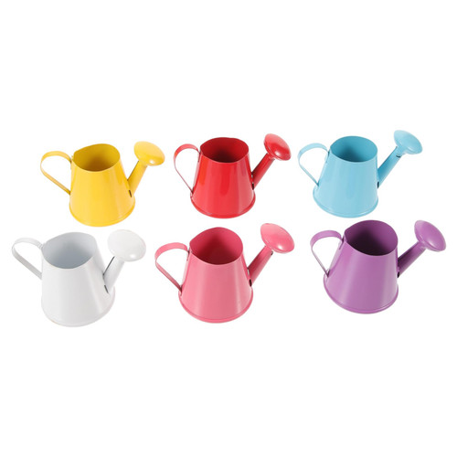 Happyyami 6pcs Mini Kettle Decorative Plant Pots Mini Water Kettle Indoor Plant Pots Indoor Watering Can Decorative Flower Pots Mini Pots Mini Watering Can Iron Sheet Water The Flowers Keg