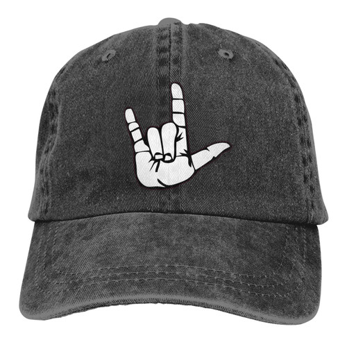 ASL American Sign Language I Love You Mens Womens Adult Baseball Cap Vintage Adjustable Denim Hat New Cowboy Trucker Hats