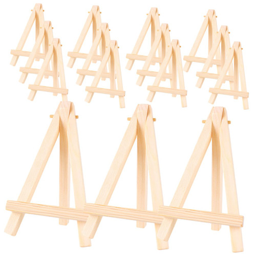 COHEALI 15Pcs Small Easel Mini Tripod Easel Mini Display Easel Tabletop Phone Holder easels Mini Easel Stands Drawing pad for Kids Small Oil Painting Easel Drawing Tool Wooden Child Card