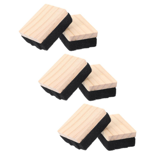 Tofficu 6pcs Wooden Blackboard Eraser Felt Chalkboard Eraser Dry Erase Board Erasers Wood Chalkboard Eraser Dustless Chalk Eraser Chalkboard Wiper Duster Whiteboard Eraser Small Campus