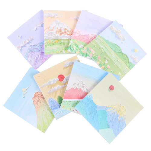 TEHAUX 8pcs Note Paper School Floral Note Pads Writable Page Marker Paper Page Tabs Portable Tabs Sticky Memo Reminder Pad Decorative Message Stickers Daily Office Mini Server