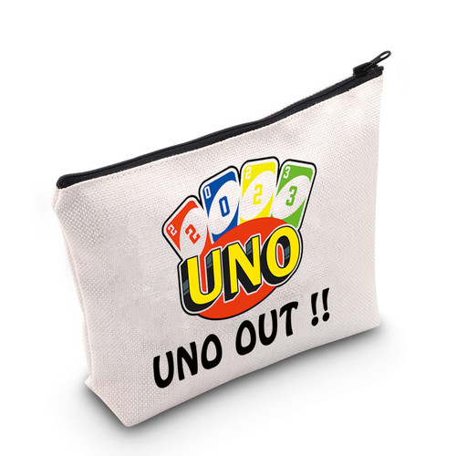 MNIGIU Uno Out Cosmetic Bag Uno Card Bag Reverse Card Bag Card Game Lover Gift Drunk Uno Game Gift
