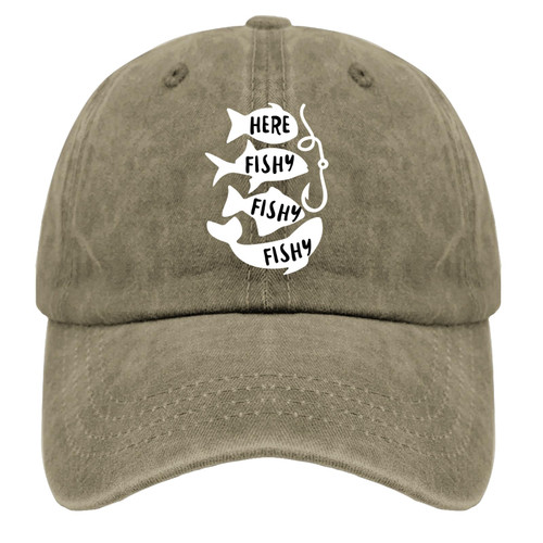 KEHUASW Heree Fishyy Fishyy Mens Baseball Cap Funny Cap for Womens Retro Caps Trendy Visor Hat