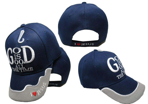 Trade Winds God is Good All The Time Christian Jesus Dark Blue Embroidered Cap CAP822 Hat