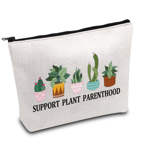 BDPWSS Plant Lover Makeup Bag Gardener Gift Planting Mom Gift Support Plant Parenthood Zipper Pouch For Crazy Plant Lady Bag (Plant Parenthood)