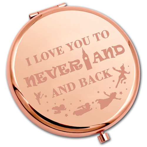 PLITI Fairy Tale Compact Mirror I Love You to Land and Back Inspirational Pocket Mirror for Daughter Birthday Gift (Land Back CMrg)