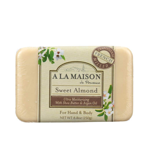 A La Maison Solid Bar Soap, Sweet Almond, 8.8 Ounce