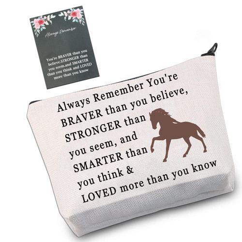 VAMSII Horse Makeup Bag Equestrian Gift Horse Lover Gift Horse Rider Women Cosmetic Zipper Pouch Animal Lover Gifts (braver bag) VAMSII Horse Makeup Bag Equestrian Gift Horse Lover Gift Horse Rider Women Cosmetic Zipper Pouch Animal Lover Gifts (braver bag)