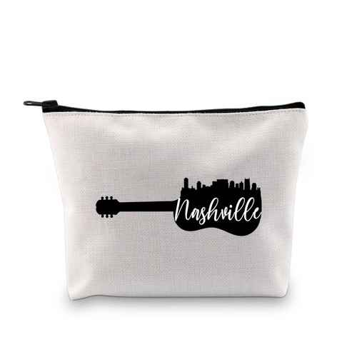 JXGZSO Country Music Lover Gift Music City Nashville Cosmetic Bag Nashville Tennessee Makeup Bag Nashville Trip Gift Guitar Lover Gift JXGZSO Country Music Lover Gift Music City Nashville Cosmetic Bag Nashville Tennessee Makeup Bag Nashville Trip Gift Guitar Lover Gift