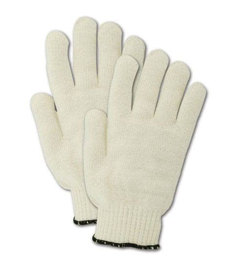 MAGID T693J KnitMaster Cotton/Polyester Heavy Weight Machine Knit Glove, Work, 7 Gauge Thickness, 10" Length, Jumbo Size, Off-White (Case of 12)