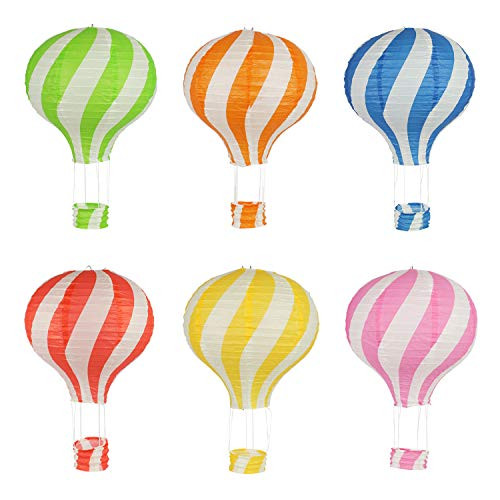 Hot Air Balloon Paper Lanterns for Wedding Birthday Engagement Christmas Party Decoration Colorful Set Pack of 6