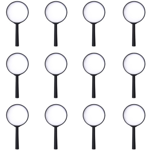 12 Pieces Magnifying Glasses Plastic Magnifying Glasses Handheld Magnifier Portable Reading Magnifiers Plastic Magnifier Mini Handheld Magnifying Lenses, Black