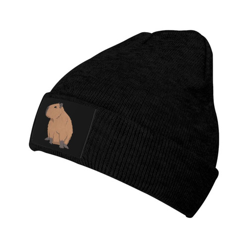 Cute-Capybara-Rodents-Animal Funny Black Beanie Hat for Men Women Winter Warm Hat Knit Slouchy Stocking Hats Skull Cap