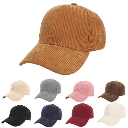 Corduroy Hat,Corduroy Baseball Cap,Classic Corduroy Cotton Baseball Caps Vintage Low Profile Dad Hat with Adjustable Strap with Brass Buckle (Coffee)