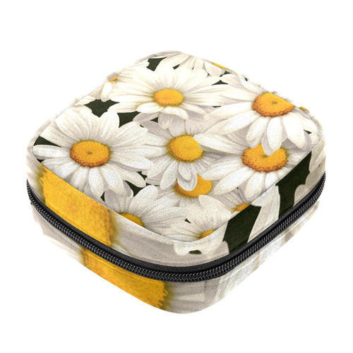 Makeup Bag Small Daisy Cosmetic Bag Makeup Pouch Travel Toiletry Bag Organizer Storage Bag for Women Girls