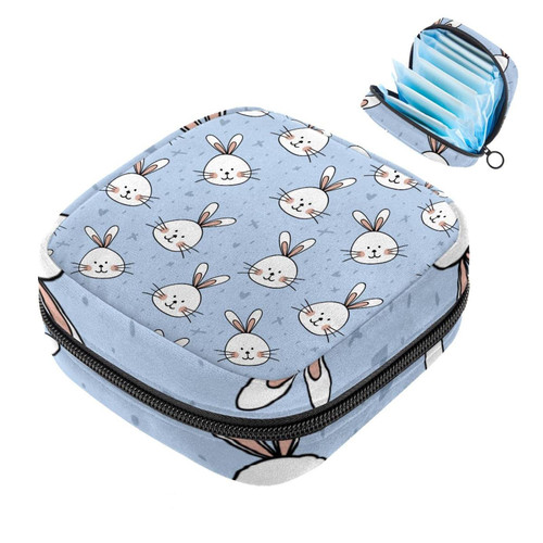 Makeup Bag Rabbits Animal Face Easter Cosmetic Bag Makeup Pouch Travel Toiletry Bag Organizer Storage Bag for Women Girls