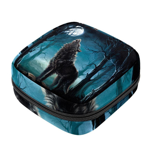 Makeup Bag Wolf Animal Forest Cosmetic Bag Makeup Pouch Travel Toiletry Bag Organizer Storage Bag for Women Girls