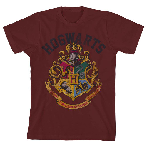 Harry Potter Hogwarts Crest Short-Sleeve Youth Graphic Tee T-Shirt-Small Harry Potter Hogwarts Crest Short-Sleeve Youth Graphic Tee T-Shirt-Small