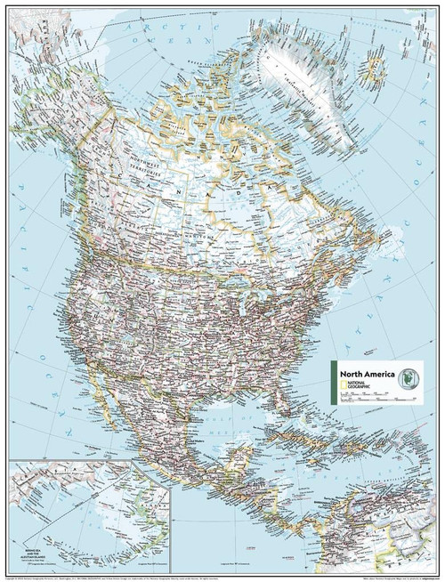 National Geographic Maps: North America Political Wall Map - Compact - 21.5 x 16.25 inches National Geographic Maps: North America Political Wall Map - Compact - 21.5 x 16.25 inches