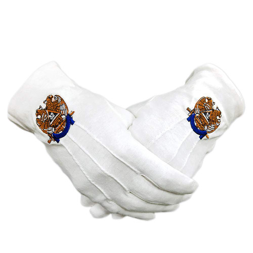 deDecoml Masonic Scottish Rite 32nd Degree Cotton Gloves